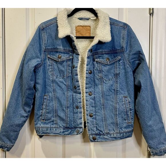 cpk Denim Other - CPK USA Denim Sherpa Insulated Trucker Jean Jacket‎ Kid's Size XL